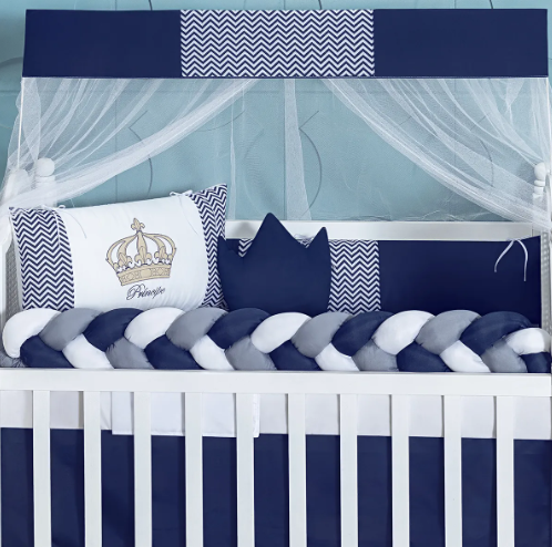 Kit Berço Completo Coroinha Menino Azul Promoção